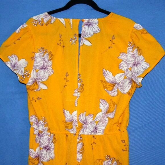 Charlotte Russe Floral Wide Leg Jumpsuit Yellow 1X - Picture 6 of 6